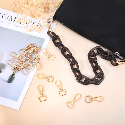 20 Pcs Metal D Ring Swivel Lobster Claw Clasp Snap Hooks Purse Hardware - color: Gold, size: 1/2 Inch