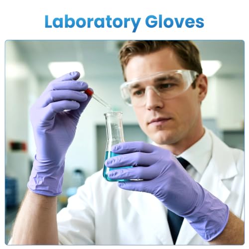 Borje Nitrile Exam Gloves Large, 100 Count Disposable Gloves, Iris Blue - color: Iris Blue, size: Large