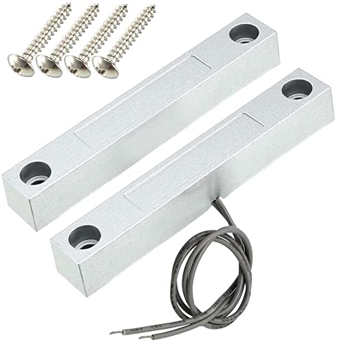 Gebildet Home Security Wired Rolling Door Contact Magnetic Reed Switch MC-58 Alarm Sensor Magnetic Switch with 2 Wires for N.C. Applications - color: Silver-E980