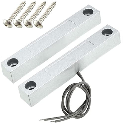Gebildet Home Security Wired Rolling Door Contact Magnetic Reed Switch MC-58 Alarm Sensor Magnetic Switch with 2 Wires for N.C. Applications - color: Silver-E980
