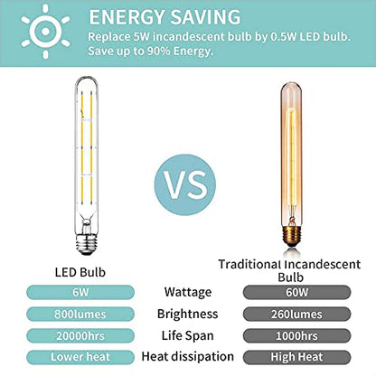 Dimmable T10 LED Edison Bulbs 8.9inch E26 Long Tubular Light Bulb 75 Watt - color: 8.9 Inch-4000k Neutral White-8w