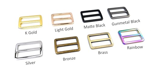 10 Pcs Metal Tri Glide Slides for Straps - color: Matte Black, size: 2''