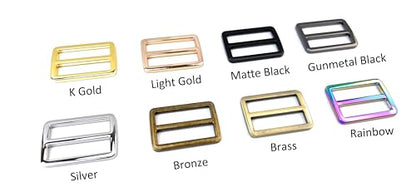 10 Pcs Metal Tri Glide Slides for Straps - color: Matte Black, size: 2''