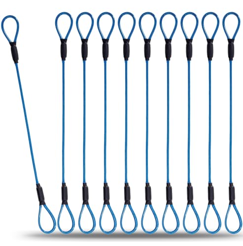 3.3mm Steel Wire Rope Outdoor Travel Security Cable Lock,Braided Steel Coated Safety Cable Luggage Lock,Safety Cable Wire Rope Chain Lock Double Loop Lightweight (Blue*10, 12in/30cm) - color: Blue*10, size: 12in/30cm