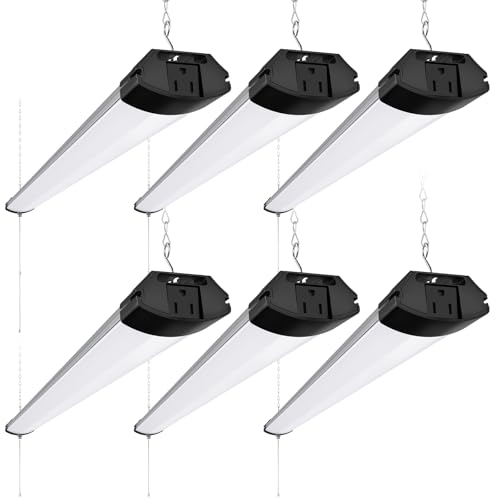 Barrina BS84 LED Shop Lights 4FT for Workshop, 84W 10000LM 6500K, 6 Packs - color: 6500K, size: Black-84W-6 Packs
