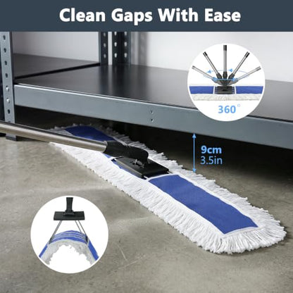 Masthome 39" Commercial Mop,64" Extra-Long Stainless Handle - color: Extra Large Blue