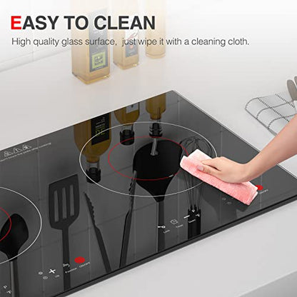Electric Cooktop 2400W Electric Stove 2 Burner 24" Hot Plate Double Burner - color: 2 Burner Electric Cooktop