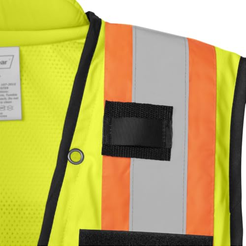 Ironwear 1278FR-L-05-2XL ANSI Class 2 Flame Retardant Polyester Surveyor SAFETY Vest with 2" Silver Reflective Tape, Lime, 2X-Large - size: XX-Large