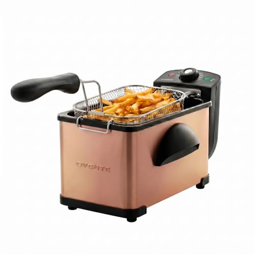 OVENTE Electric Deep Fryer, 2L Capacity, 1500W, Copper FDM2201CO - color: FDM2201CO - Copper