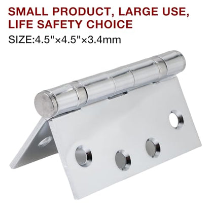 TDCHINGES Heavy Duty Door Hinges 4.5 Inch x 4 1/2" Polished Chrome Square - color: Polished Chrome, size: 3 Pack-BB