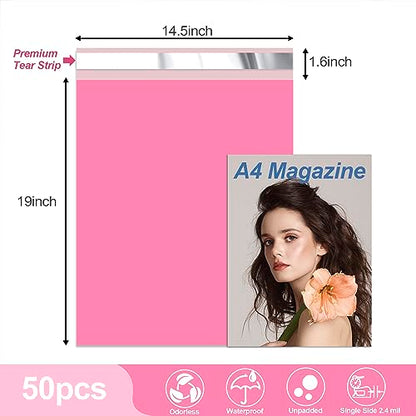 JinRuiKJ Thank You Poly Mailers 14.5x19 Inch, 50 PCS, Pink - color: Pink, size: 14.5*19inch 50pcs