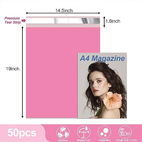 JinRuiKJ Thank You Poly Mailers 14.5x19 Inch, 50 PCS, Pink - color: Pink, size: 14.5*19inch 50pcs