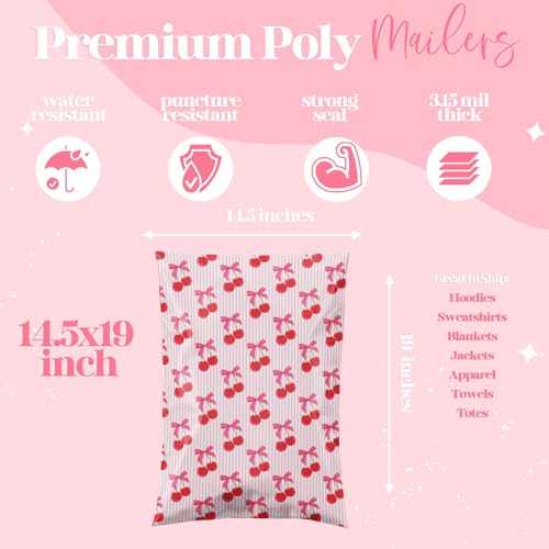 Pretty Package Store Poly Mailers 14.5x19, Cherry, 100 Pack - color: Cherry, size: 14.5x19