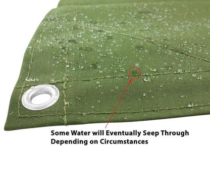 Mytee Products 6' x 8' Green Canvas Tarp 12oz Heavy Duty Water Resistant - color: Green (1 Pc), size: 6' x 8'