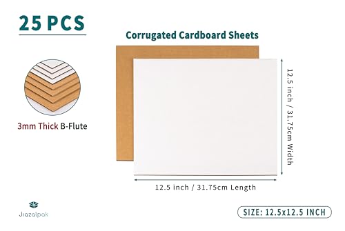 Corrugated Cardboard Sheet, 12.5x12.5 inch, LP Mailer Insert Pad - size: 25 Pack