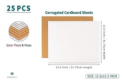 Corrugated Cardboard Sheet, 12.5x12.5 inch, LP Mailer Insert Pad - size: 25 Pack
