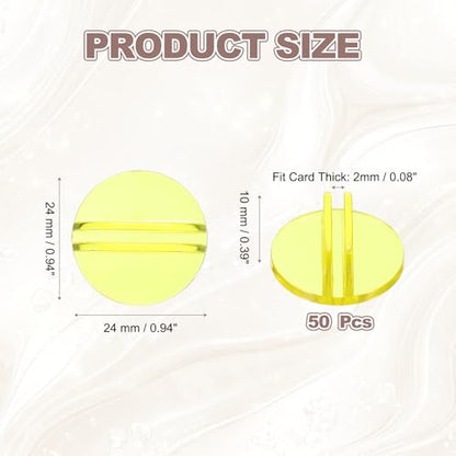 PATIKIL Mini Card Stands (2mm /0.08" Yellow) (25Pcs) Plastic Round Place - color: Yellow