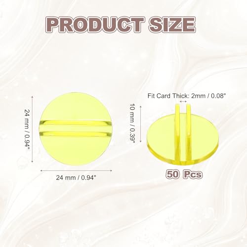 PATIKIL Mini Card Stands (2mm /0.08" Yellow) (25Pcs) Plastic Round Place - color: Yellow