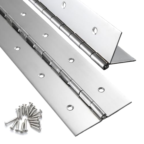 2 Pack Heavy Duty Piano Hinge 30 Inch x 2 Inch Width, 0.047'' Thick Stainless Steel Continuous & Piano Hinge for Cabinet, Door, Toolbox, Wooden Box, Metal Plate, Furniture, Industrial Project - size: 30 Inch (2PCS)
