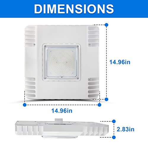 150W LED Gas Station Canopy Light (2-Pack), 21000LM 5700K, Surface Mount - size: 2Pack