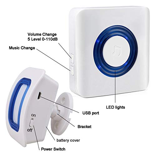 Caregiver Pager Wireless Motion Sensor Alert Room Bed Alarm and Fall Prevention for Elderly Dementia Patients (2 Receiver+3 Monitor Motion) - size: 2 Receiver+3 Monitor Motion