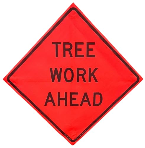 36"x36" Tree Work Ahead Orange Mesh Roll-Up Signs 4-Pack - color: Tree Work Ahead