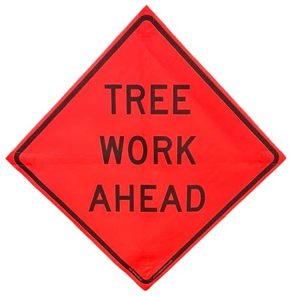 36"x36" Tree Work Ahead Orange Mesh Roll-Up Signs 4-Pack - color: Tree Work Ahead