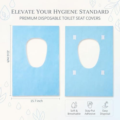 Dunzoom 100 Pack Disposable XL Toilet Seat Covers Individually Wrapped