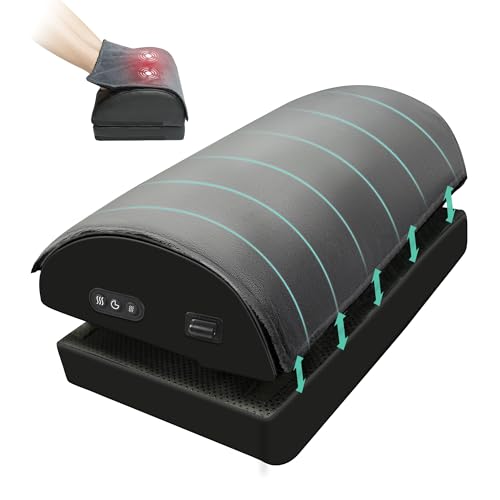 Snailax Heated Footrest Under Desk, Adjustable Foot Rest with Vibration - color: Black