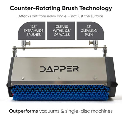 22" Counter-Rotating Brush (CRB) Commercial Carpet & Hard Floor Cleaning Machine – 450 RPM, Quiet 53 dBA, Durable 60 lb Wide-Area Scrubber – Ideal for Banquet Halls, Event Centers & Large Facilities - size: 22"