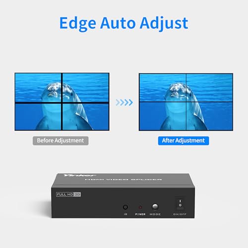 4K Video Wall Controller 2x2, 4K@30Hz HDMI Video Wall Processor for 4 TV Splicing Display Supports 1x1, 1x2, 1x3, 1x4, 2x1, 2x2, 3x1, 4x1-1 Input & 4 Output - size: 1 in 4 out - 2x2