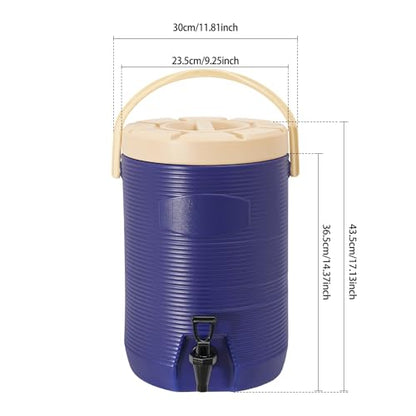 Stainless Steel Beverage Dispenser Insulated Container with Faucet Cooler with Drink Dispensers Cold and Hot Drink Dispenser for Milk Tea, Juice, Coffee 4.49 Gal Capacity (Blue) - color: Blue, size: 17L