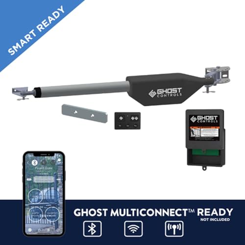 Ghost Controls Pro 30W Single Solar Automatic Gate Opener Bundle with Wireless Keypad and Additional Premium Remote Bundle