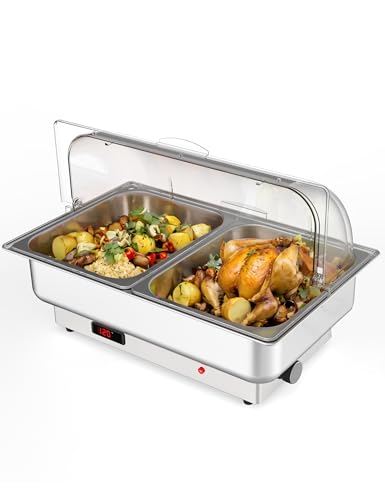GarveeHome Chafing Dish Electric Buffet Set, 2 x 4.5 QT Half-Size - size: 2 x 1/2 Size Pan