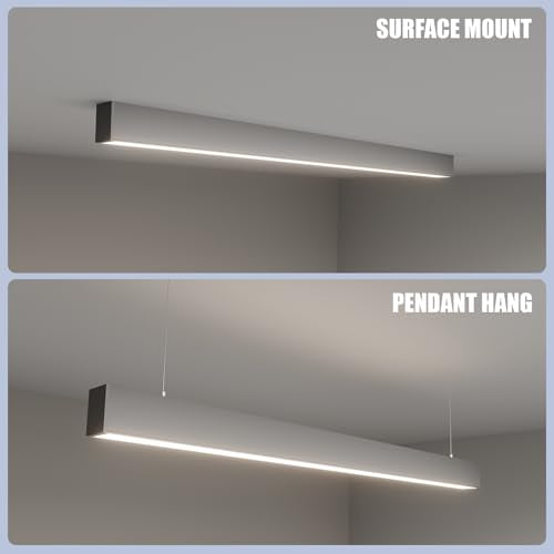 4FT LED Linear Lights 50/45/40/35/30W Up and Down Light,3/4/5000K 4Pack - color: Silver, size: 4FT4P