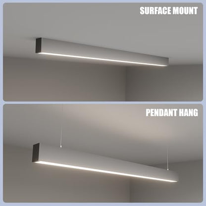 4FT LED Linear Lights 50/45/40/35/30W Up and Down Light,3/4/5000K 4Pack - color: Silver, size: 4FT4P