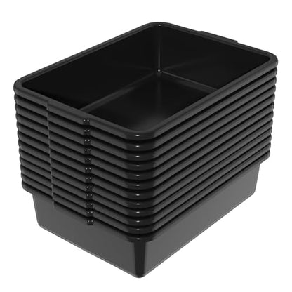 13 L Black Small Plastic Commercial Bus Tubs Tote Bin, 12 Packs - size: 13 L