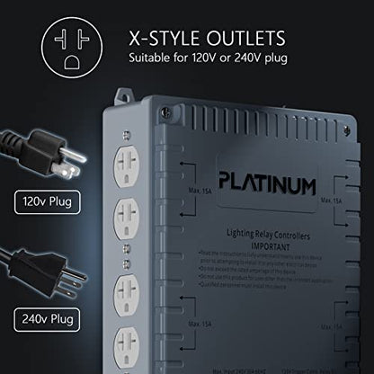 Lighting Relay Controller 8000W 8-Light HID Master Relay Controller w/Trigger Cord for Hydroponics Indoor Grow Lighting (8-Outlet) - size: 8-outlet