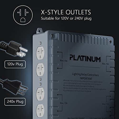 Lighting Relay Controller 8000W 8-Light HID Master Relay Controller w/Trigger Cord for Hydroponics Indoor Grow Lighting (8-Outlet) - size: 8-outlet
