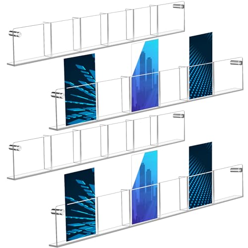 4 Pack Acrylic Wall Mount Brochure Holder, Clear Magazine Rack for Office