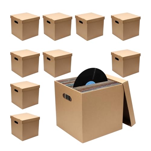 10 Pcs Cardboard Vinyl Record Storage Box Vinyl Record Crate