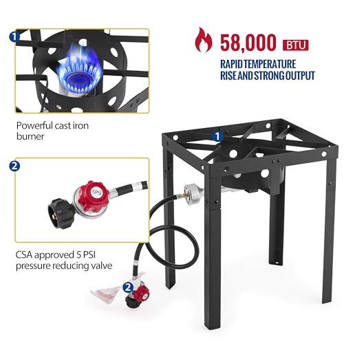 OuterMust 58,000 BTU Outdoor Fryer, 18 Qt. Deep Fryer Pot and 2 Inner Baskets, Ideal for Frying Fish, Chicken Wings, French Fries - size: 18 Qt. with Baskets