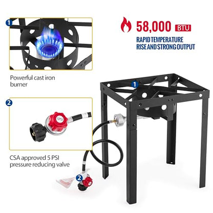 OuterMust 58,000 BTU Outdoor Fryer, 18 Qt. Deep Fryer Pot and 2 Inner Baskets, Ideal for Frying Fish, Chicken Wings, French Fries - size: 18 Qt. with Baskets