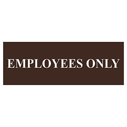 All Quality Basic Employees Only Wall or Door Sign - Easy Installation | Staff Only Signage‌ - Dark Brown - Small (1 Pack) - color: Dark Brown, size: 2 x 6" - Small (1 Pack)