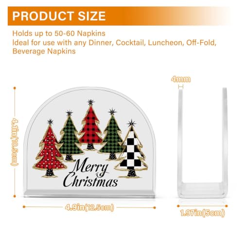 Christmas Trees Napkin Holder for Table Acrylic Tissue Dispenser - color: Christmas Trees