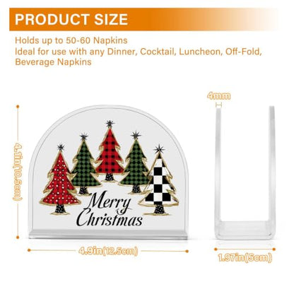 Christmas Trees Napkin Holder for Table Acrylic Tissue Dispenser - color: Christmas Trees