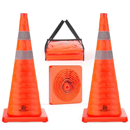 RoadHero 28 Inch 2 Pack Collapsible Traffic Safety Cones with Bag,Orange - size: 28 Inch