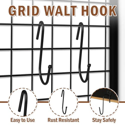 Hicarer 20 Pcs 3.5 Inch Gridwall Hooks S Shaped Panel Hanging Clips
