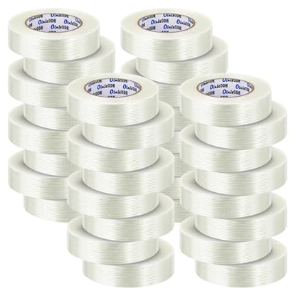 Oleitodh 32 Rolls Strapping Tape 1 Inch x 60 Yards 5.5 Mil Fiberglass Tape - size: 1in x 60Yds