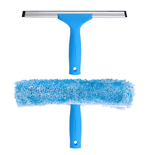 MR.SIGA Professional Window Squeegee & Microfiber Window Scrubber, 10 inch - size: 10-inch